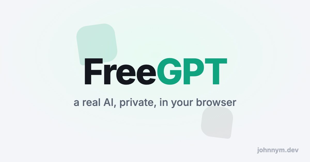 FreeGPT — a free AI assistant that runs entirely in your browser